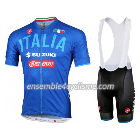 Tenue Maillot + Cuissard à Bretelles 2018 Italy Blu